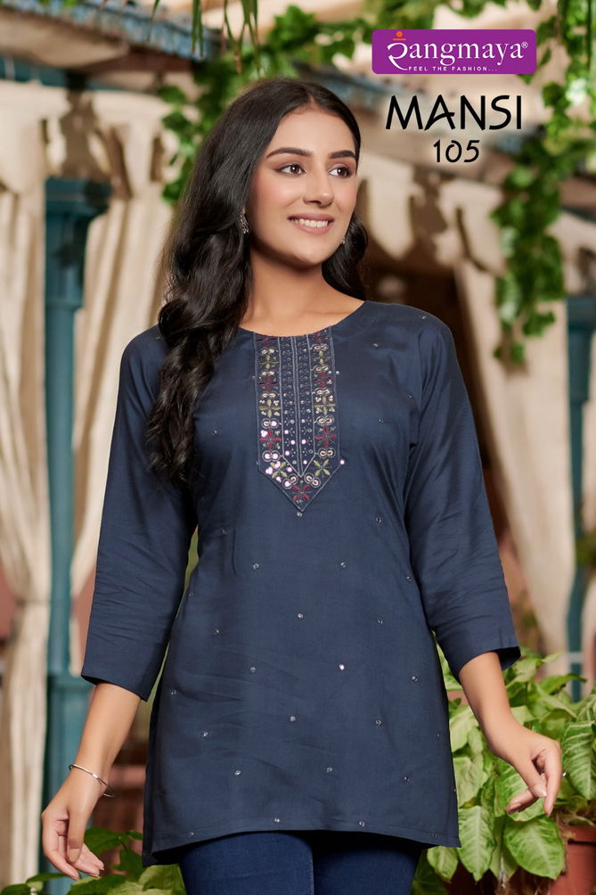 Mansi By Rangmaya Rayon Ladies Short Kurti Wholesale Shop In Surat